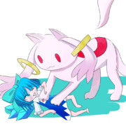 チルノをころがすキュゥべえ