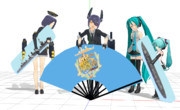 【MMDモデル配布あり】艦これ扇子＆抱き枕【天龍ちゃんｐｒｐｒ】