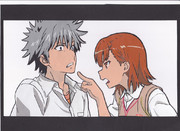 切り絵　とある上条さんと御坂さん