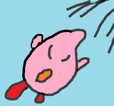 吸われるカービィ