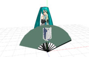 【MMDモデル配布あり】調査兵団扇子【心臓を捧げよ！】