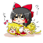 うちのこたちとヴァー霊夢さん