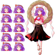 神奈子様立ち絵描き直し 表情差分