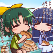 やきそばパンを食べるなおちゃん