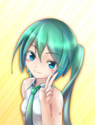 アイコン用に描いたミクさん（未カット）