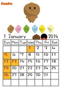 PuuPu チョコモ　2014　カレンダー