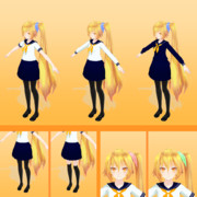 【モデル配布】Tda式改変亞北ネル・セーラー服