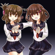 雷「はい！はんぶんこね！」