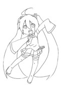 ミク線画 ＊ご自由にどうぞ＊