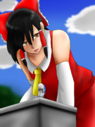 お水でお腹をいっぱいにする霊夢さん