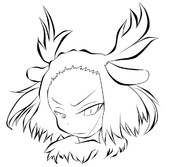 狂乱の角鹿（白黒）