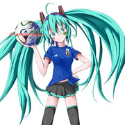 日本代表非公認サポーターの初音ミクさん！！ｗ
