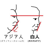 白人と日本人の横顔