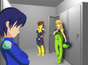 出撃前のロッカールーム