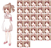 ささらさんの表情差分を作ってみたよ