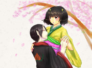 大きな桃の木の下で