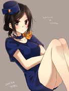 キャビンアテンダント ニコニコ静画 イラスト
