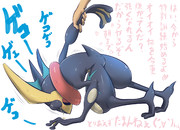 訓練を嫌がるゲッコウガ