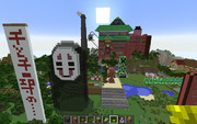 【マインクラフト】カオナシの像と湯屋っぽいの【ジブリ】