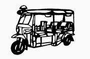 トゥクトゥク 切り絵