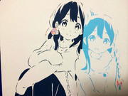 切り絵「たまことあんこ」