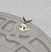 マンホールの穴にハマった島風