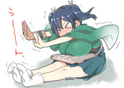 飛行甲板が邪魔で前屈できない蒼龍