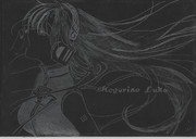 巡音ルカを、ガラスに彫ってみた