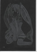 初音ミクをガラスに彫ってみた