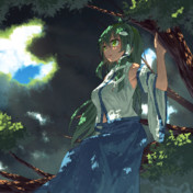 木の枝に座る ニコニコ静画 イラスト