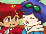 ぴ～ってなる笛のラムネをたべる男子小学生