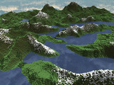 【MineCraft】海が陸地に入りこんだ感じの地形を作ってみた