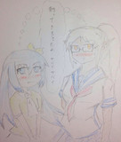 チラチラ見るぷえこちゃんと葵ちゃん