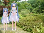 ミクさんを実家の庭に連れてきました。