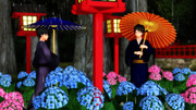 【進撃のMMD】雨と紫陽花と(和風)
