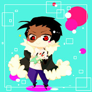 まおうさま（人形）とディツくん