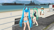 【MMD艦これ】葱焼沖シリーズ：赤城さんと榛名ちゃんと飛龍ちゃんと長良ちゃん【水着回】