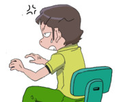 三白眼と化した無職くん