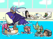 暑い日は泳ごう