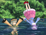 姉妹、湖に溺れる