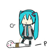 仕方なくPを踏むミク