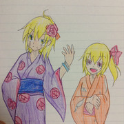 ルーラーさんとフリッカちゃんに浴衣着てもらった