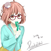 ８月２０日に描いた、栗山未来さん。