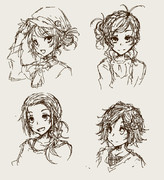 第六戦隊ヘアアレンジらくがき