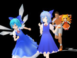逃げるチルノ