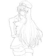 エスデス様線画だよー