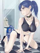 野獣のポーズでおっぱいアピール