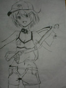 夏色凛ちゃんを筆で描いてみた