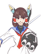 叢雲のコスプレをする紅霊夢