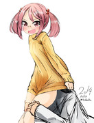 漣のセーターに進入するご主人様。